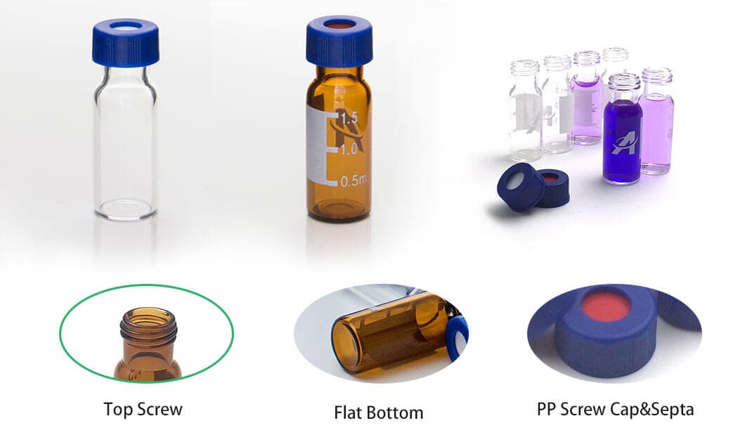 screw HPLC autosampler vials with ptfe liner pp cap Lab